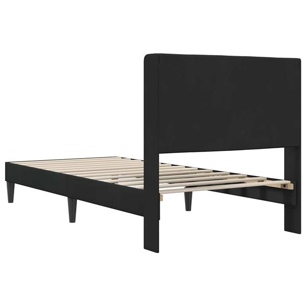 Grote foto vidaxl bedframe met hoofdeinde zwart 80 x 200 cm fluweel antiek en kunst stoelen en banken
