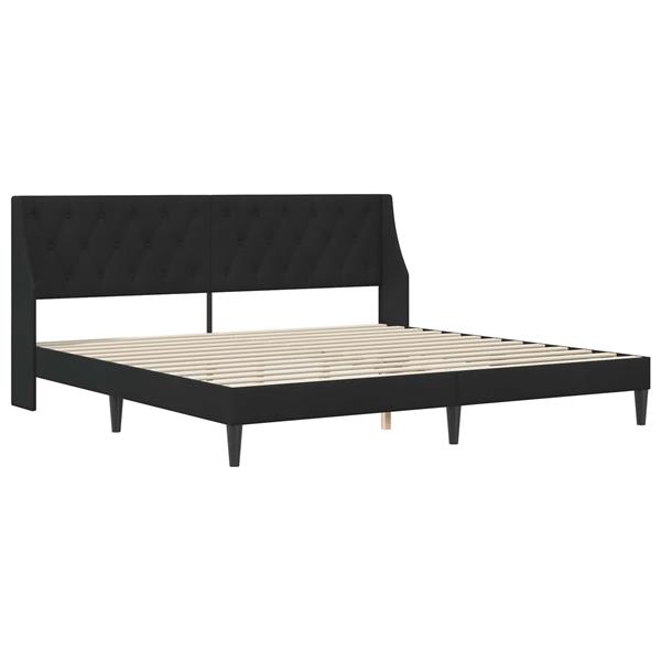 Grote foto vidaxl bedframe met hoofdeinde zwart 180 x 200 cm fluweel antiek en kunst stoelen en banken