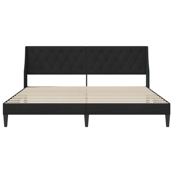 Grote foto vidaxl bedframe met hoofdeinde zwart 180 x 200 cm fluweel antiek en kunst stoelen en banken