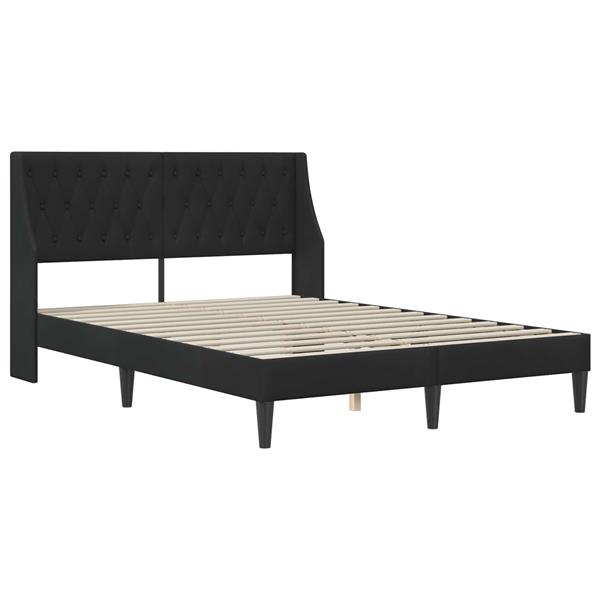 Grote foto vidaxl bedframe met hoofdeinde zwart 120 x 190 cm fluweel antiek en kunst stoelen en banken