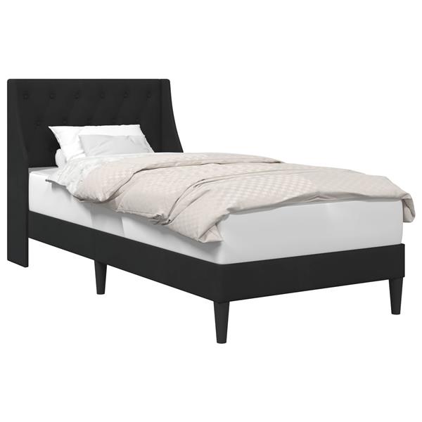 Grote foto vidaxl bedframe met hoofdeinde zwart 100 x 200 cm fluweel antiek en kunst stoelen en banken
