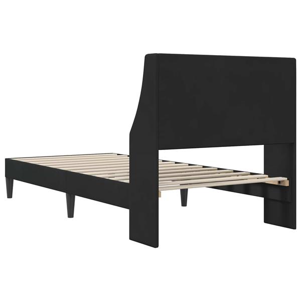 Grote foto vidaxl bedframe met hoofdeinde zwart 100 x 200 cm fluweel antiek en kunst stoelen en banken