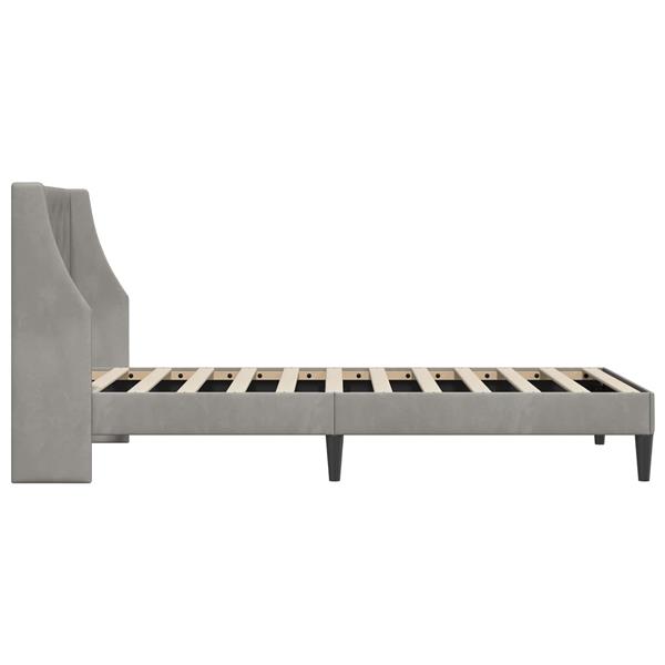 Grote foto vidaxl bedframe met hoofdeinde lichtgrijs 90 x 200 cm fluweel antiek en kunst stoelen en banken