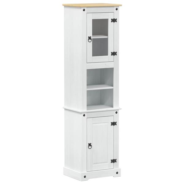Grote foto vidaxl badkamerkast met plank wit 50 x 40 x 185 cm massief grenenhout huis en inrichting complete badkamers
