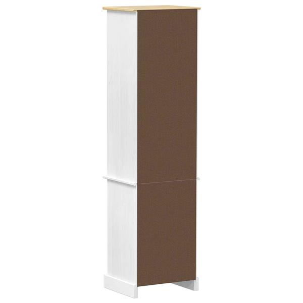 Grote foto vidaxl badkamerkast met plank wit 50 x 40 x 185 cm massief grenenhout huis en inrichting complete badkamers