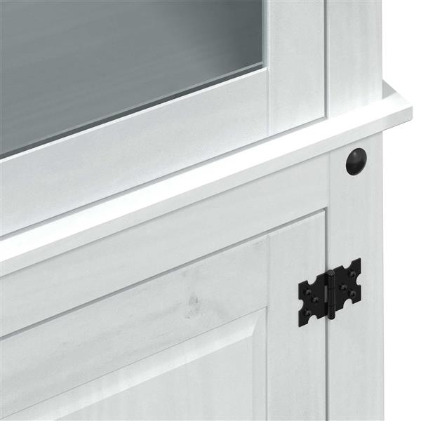 Grote foto vidaxl vitrinekast wit 103 5 x 42 x 180 cm massief grenenhout huis en inrichting overige