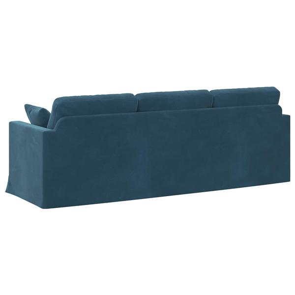 Grote foto vidaxl bank blauw 228 x 78 x 80 cm fluweel huis en inrichting bankstellen
