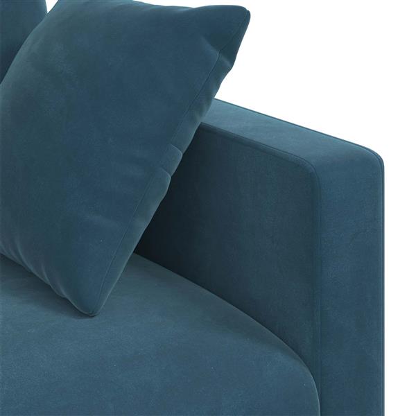 Grote foto vidaxl bank blauw 228 x 78 x 80 cm fluweel huis en inrichting bankstellen