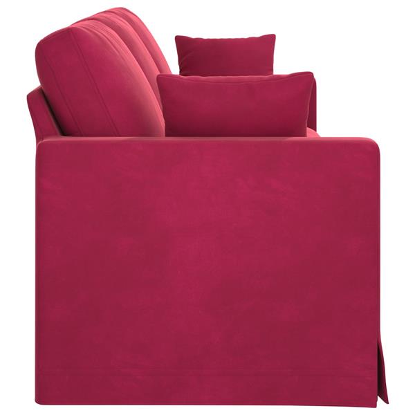 Grote foto vidaxl bank wijnrood 228 x 78 x 80 cm fluweel huis en inrichting bankstellen