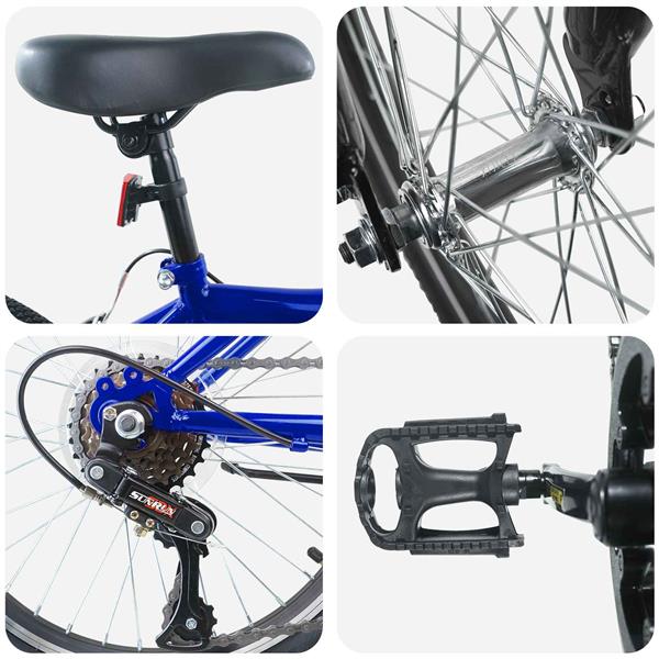 Grote foto vidaxl kinderfiets 20 inch 6 speed voor 6 11 jaar oud donkerblauw fietsen en brommers herenfietsen