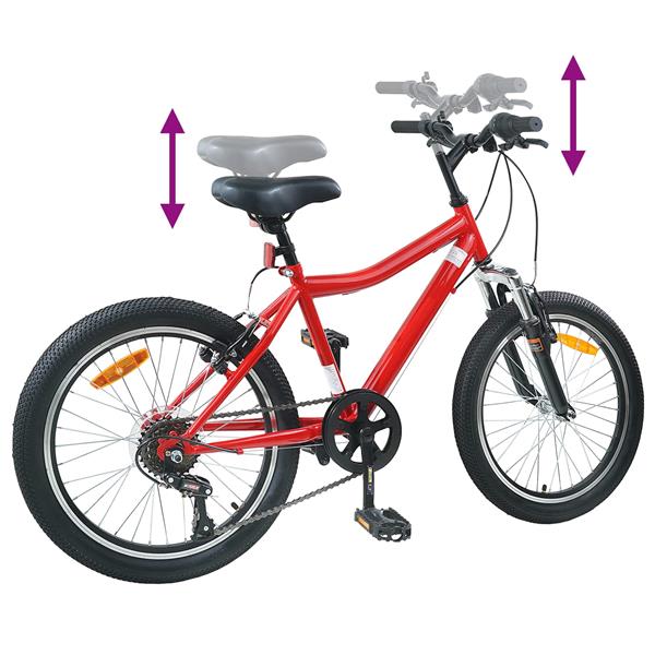 Grote foto vidaxl kinderfiets 24 inch 6 speed voor 8 12 jaar oud rood fietsen en brommers herenfietsen