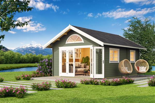 Grote foto blokhut 40mm chalet caroline 2.3 40mm tuin en terras tuinhuisjes en blokhutten