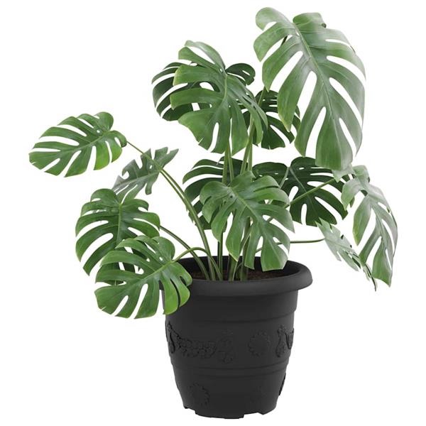 Grote foto vidaxl ronde bloempot 6 pcs zwart 26 x 21.5 cm kunststof tuin en terras overige tuin en terras