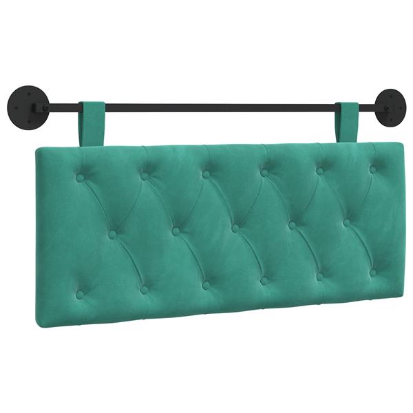 Grote foto vidaxl hangend hoofdeinde turquoise 110 x 55 x 7 cm fluweel antiek en kunst stoelen en banken