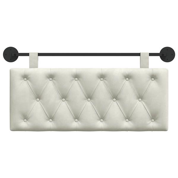 Grote foto vidaxl hangend hoofdeinde wandgemonteerd cr me 110 x 55 x 7 cm fluweel antiek en kunst stoelen en banken