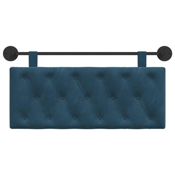 Grote foto vidaxl hangend hoofdeinde wandgemonteerd blauw 110 x 55 x 7 cm fluweel antiek en kunst stoelen en banken