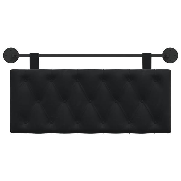 Grote foto vidaxl hangend hoofdeinde wandgemonteerd zwart 110 x 55 x 7 cm fluweel antiek en kunst stoelen en banken