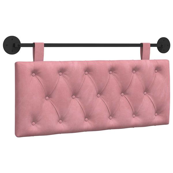 Grote foto vidaxl hangend hoofdeinde wandgemonteerd roze 110 x 55 x 7 cm fluweel antiek en kunst stoelen en banken