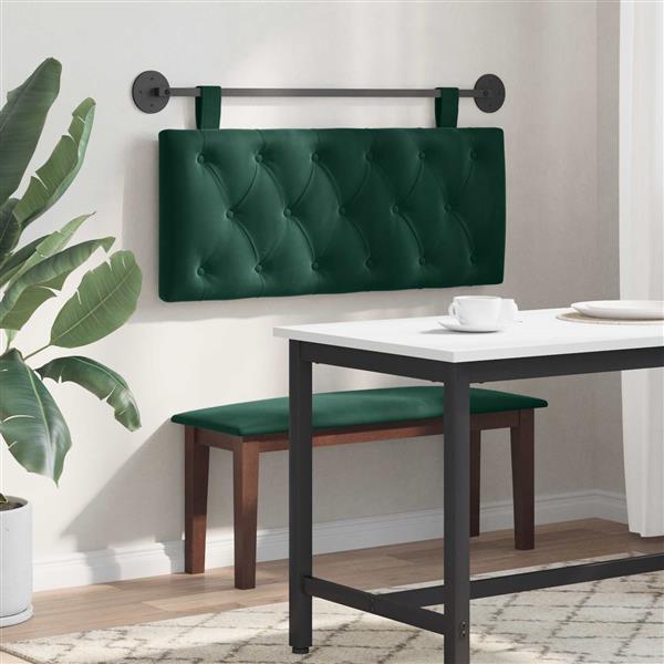 Grote foto vidaxl hangend hoofdeinde donkergroen 110 x 55 x 7 cm fluweel antiek en kunst stoelen en banken