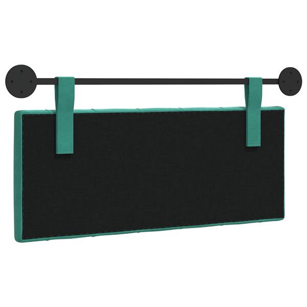 Grote foto vidaxl hangend hoofdeinde turquoise 110 x 55 x 7 cm fluweel antiek en kunst stoelen en banken