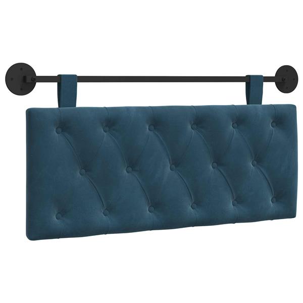Grote foto vidaxl hangend hoofdeinde wandgemonteerd blauw 110 x 55 x 7 cm fluweel antiek en kunst stoelen en banken