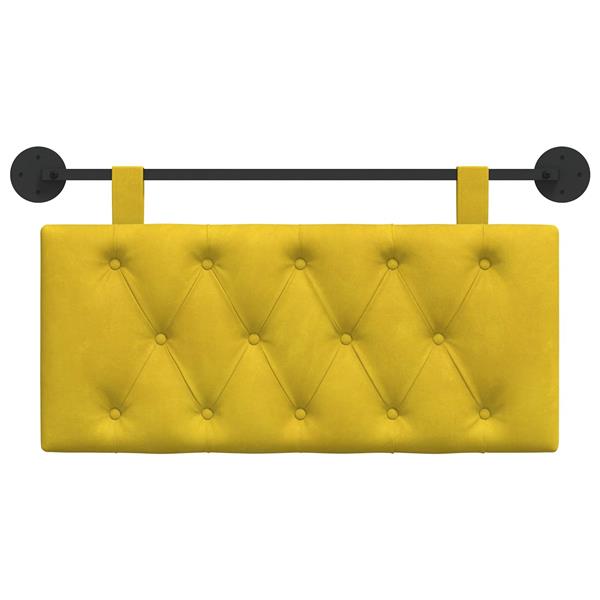 Grote foto vidaxl hangend hoofdeinde wandgemonteerd geel 90 x 55 x 7 cm fluweel antiek en kunst stoelen en banken
