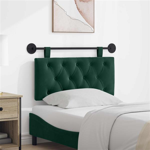 Grote foto vidaxl hangend hoofdeinde donkergroen 90 x 55 x 7 cm fluweel antiek en kunst stoelen en banken