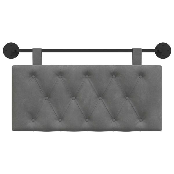 Grote foto vidaxl hangend hoofdeinde donkergrijs 90 x 55 x 7 cm fluweel antiek en kunst stoelen en banken
