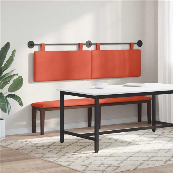 Grote foto vidaxl hangend hoofdeinde rood oranje 190 x 55 x 5 cm katoen stof antiek en kunst stoelen en banken