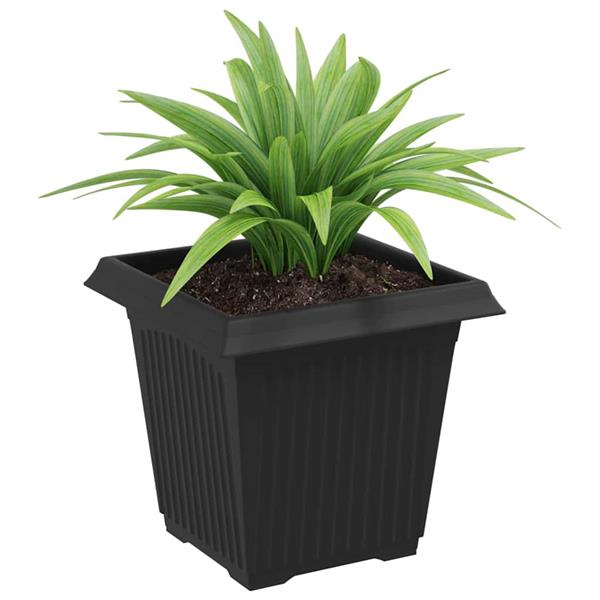 Grote foto vidaxl vierkante bloempot 24 pcs zwart 16 x 16 x 14 cm kunststof tuin en terras overige tuin en terras
