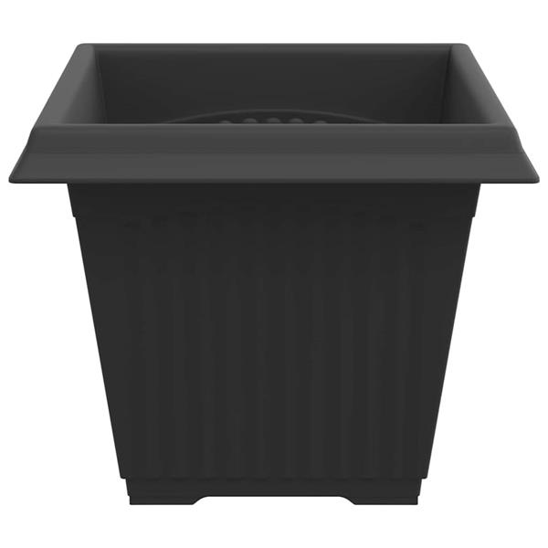 Grote foto vidaxl vierkante bloempot 6 pcs zwart 38 x 38 x 30 cm kunststof tuin en terras overige tuin en terras