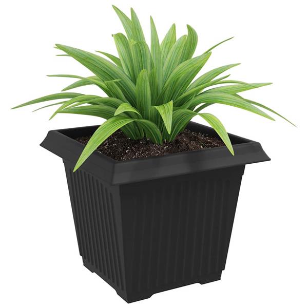 Grote foto vidaxl vierkante bloempot 6 pcs zwart 33 x 33 x 26 cm kunststof tuin en terras overige tuin en terras