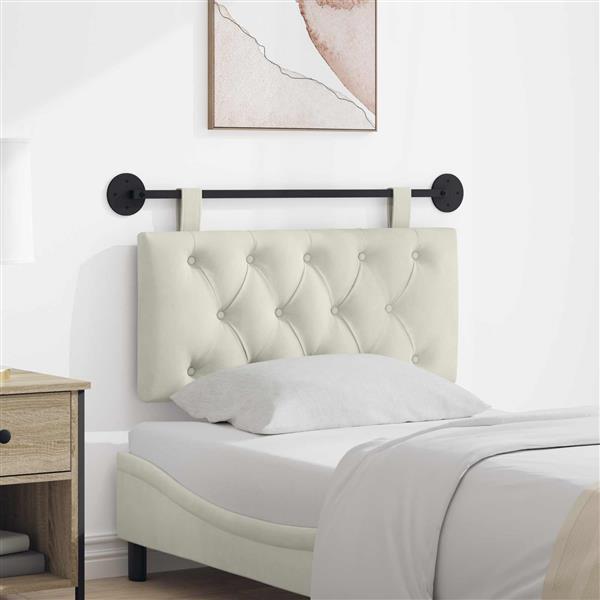 Grote foto vidaxl hangend hoofdeinde wandgemonteerd cr me 100 x 55 x 7 cm fluweel antiek en kunst stoelen en banken