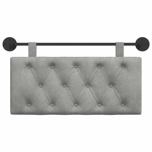 Grote foto vidaxl hangend hoofdeinde lichtgrijs 100 x 55 x 7 cm fluweel antiek en kunst stoelen en banken