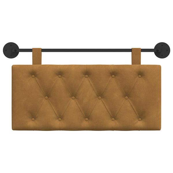 Grote foto vidaxl hangend hoofdeinde wandgemonteerd bruin 90 x 55 x 7 cm fluweel antiek en kunst stoelen en banken