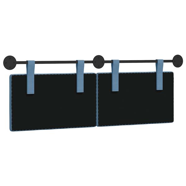 Grote foto vidaxl hangend hoofdeinde effen blauw 150 x 55 x 5 cm katoen stof antiek en kunst stoelen en banken