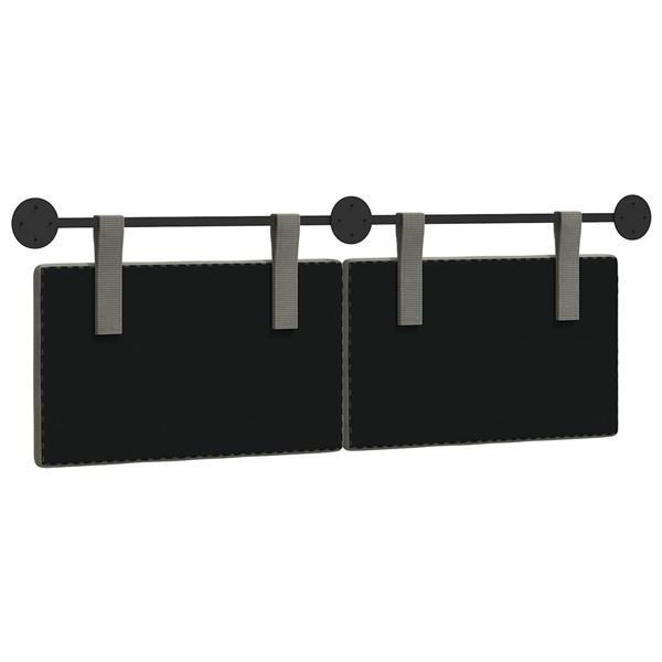 Grote foto vidaxl hangend hoofdeinde effen lichtgrijs 150 x 55 x 5 cm katoen stof antiek en kunst stoelen en banken