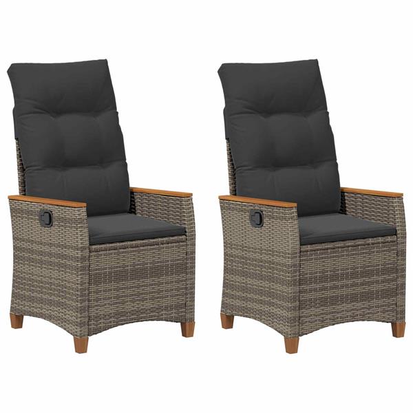 Grote foto vidaxl verstelbare tuinstoel grijs en donkergrijs 64 x 57 5 x 112 cm tuin en terras tuinmeubelen