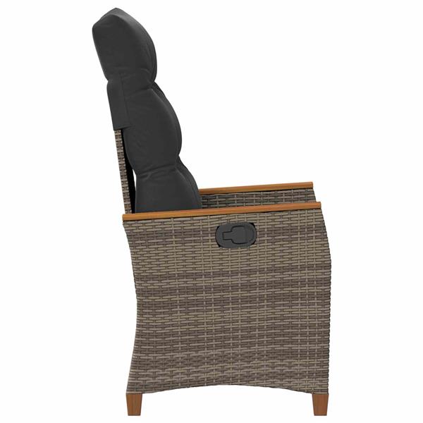 Grote foto vidaxl verstelbare tuinstoel grijs en donkergrijs 64 x 57 5 x 112 cm tuin en terras tuinmeubelen