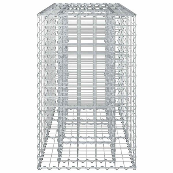 Grote foto vidaxl schanskorf verhoogde plantenbak zilver 130 x 50 x 80 cm tuin en terras hekken en schuttingen