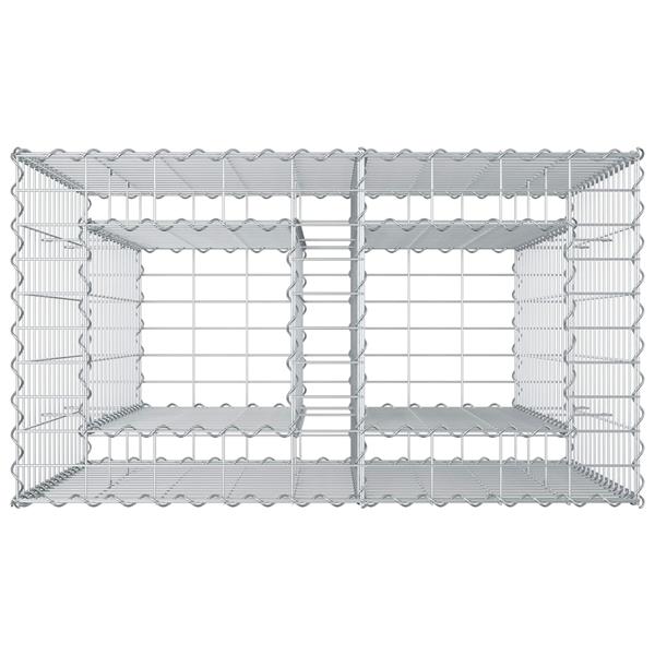 Grote foto vidaxl gabion verhoogd bed zilver 90 x 50 x 80 cm gegalvaniseerd staal tuin en terras hekken en schuttingen