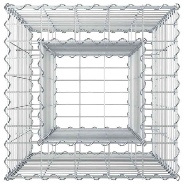 Grote foto vidaxl gabion verhoogd bed zilver 50 x 50 x 80 cm gegalvaniseerd staal tuin en terras hekken en schuttingen