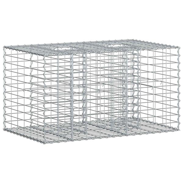 Grote foto vidaxl gabion verhoogd bed zilver 100 x 60 x 55 cm tuin en terras hekken en schuttingen