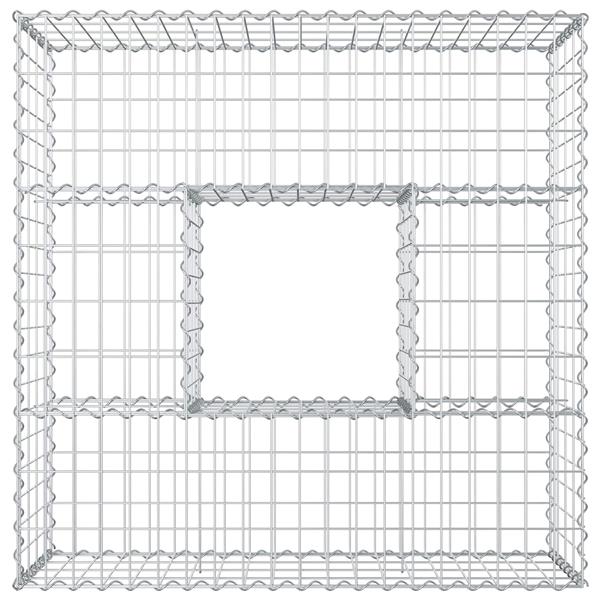 Grote foto vidaxl gabion verhoogd bed zilver 100 x 100 x 40 cm tuin en terras hekken en schuttingen