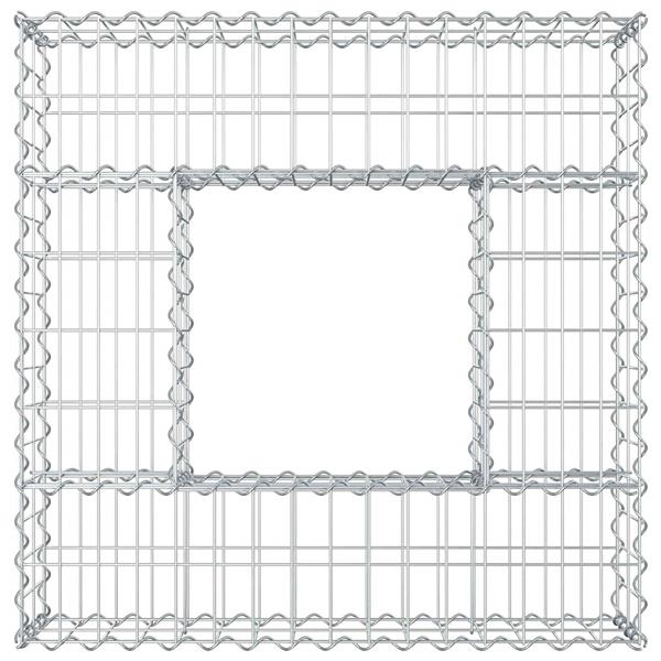 Grote foto vidaxl gabion verhoogd bed zilver 80 x 80 x 20 cm gegalvaniseerd staal tuin en terras hekken en schuttingen