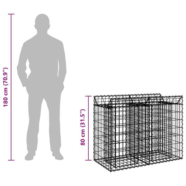 Grote foto vidaxl gabion verhoogd bed zilver 100 x 50 x 80 cm tuin en terras hekken en schuttingen