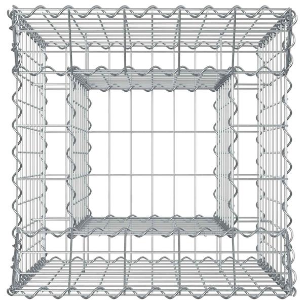 Grote foto vidaxl gabion verhoogd bed zilver 50 x 50 x 80 cm gegalvaniseerd staal tuin en terras hekken en schuttingen