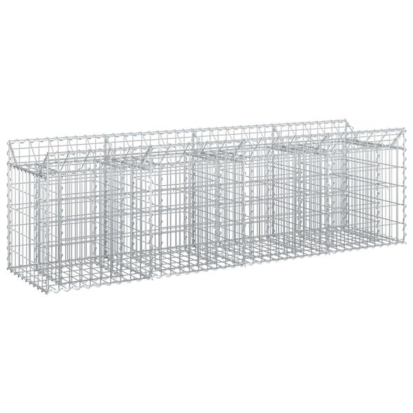 Grote foto vidaxl gabion verhoogd bed zilver 200 x 50 x 60 cm tuin en terras hekken en schuttingen