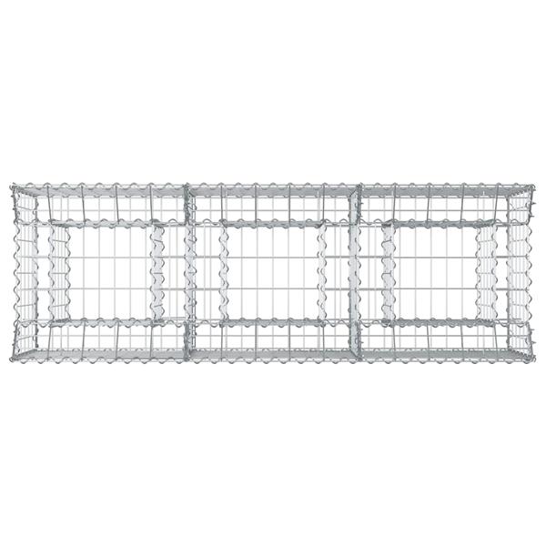 Grote foto vidaxl gabion verhoogd bed zilver 150 x 50 x 60 cm tuin en terras hekken en schuttingen