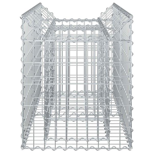 Grote foto vidaxl gabion verhoogd bed zilver 100 x 50 x 60 cm tuin en terras hekken en schuttingen